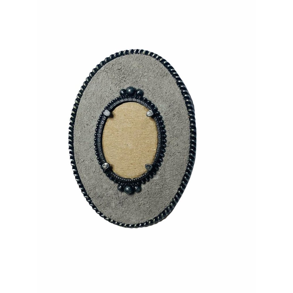 Vintage Belt Buckle Made in USA with Up-cycled 80s Rhinestone Earring & Leather - Picture 14 of 17